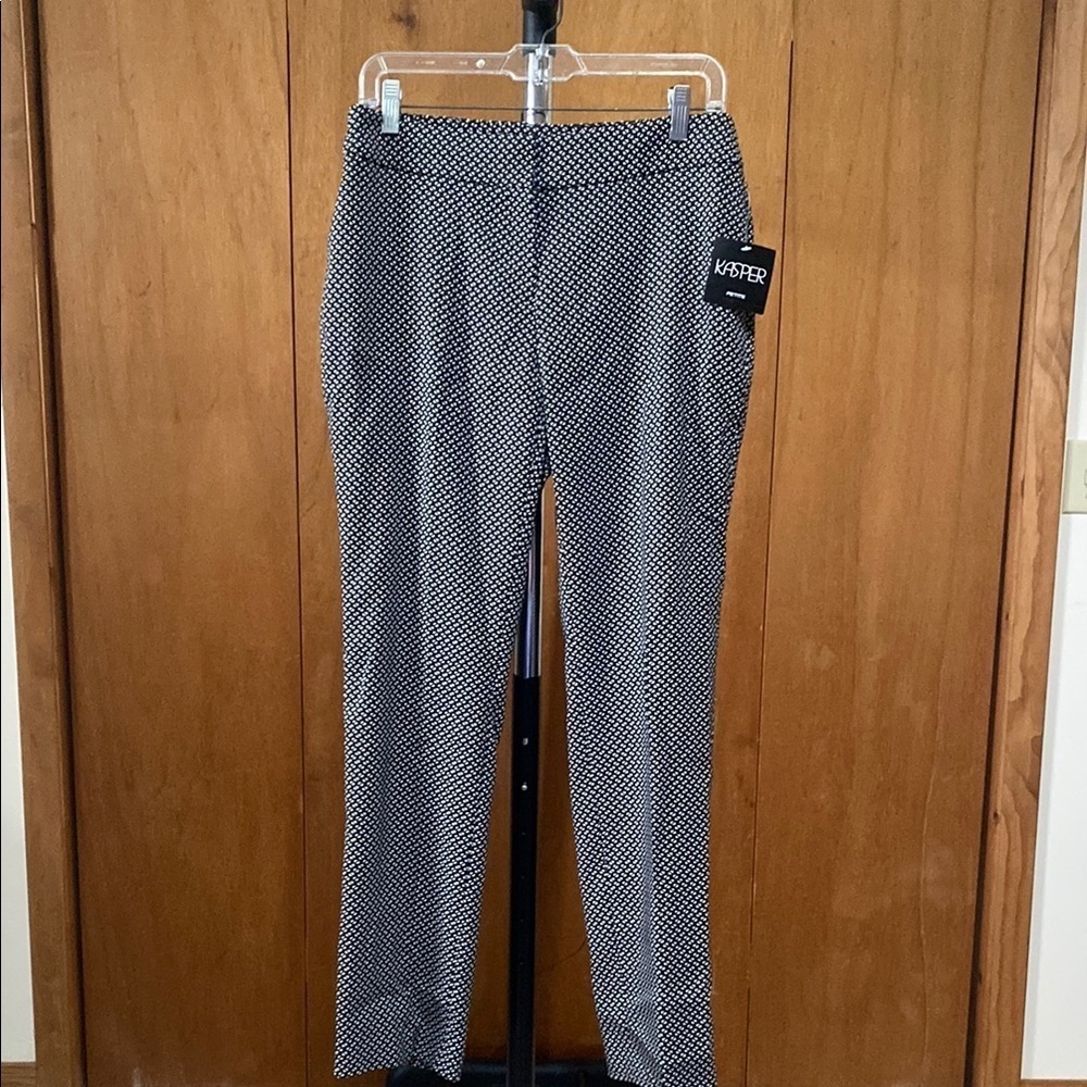 Kasper Womens Petite Black Multi Dress Pants Size 6P NWT